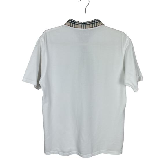 Burberry London Nova Check Collar Polo Shirt Golf Classic White Size Women's XL - Picture 2 of 7